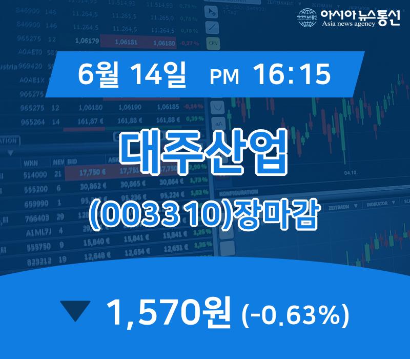 [특징주 주가정보] 대주산업 주가 1,570원 장 마쳐