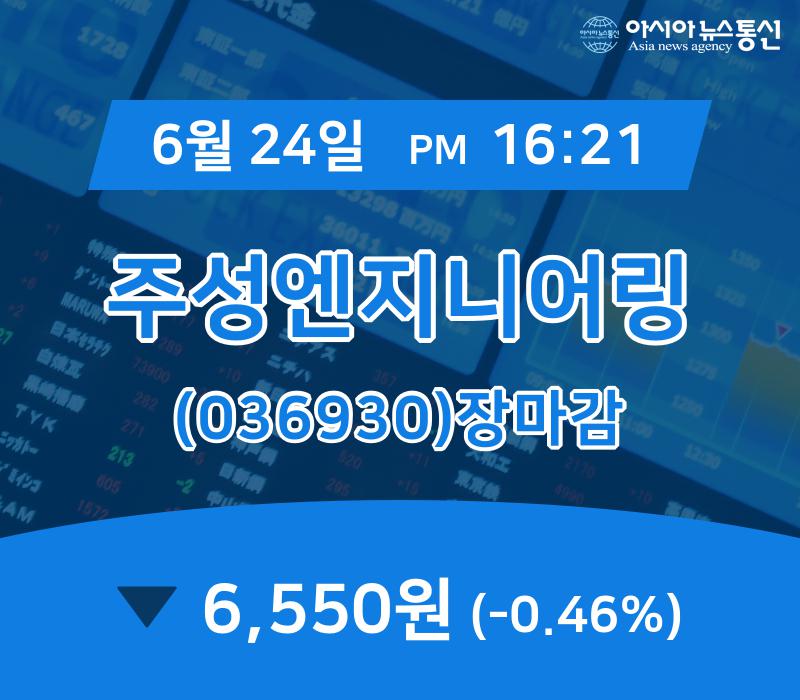 [특징주분석 주가정보] 주성엔지니어링 주가 6,550원으로 마감
