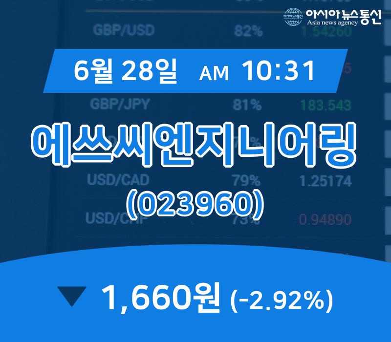 (아통경제) 28일 에쓰씨엔지니어링 현재가 1,660원
