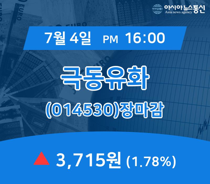 [인기주 주가정보] 극동유화 주가 3,715원으로 장 마감