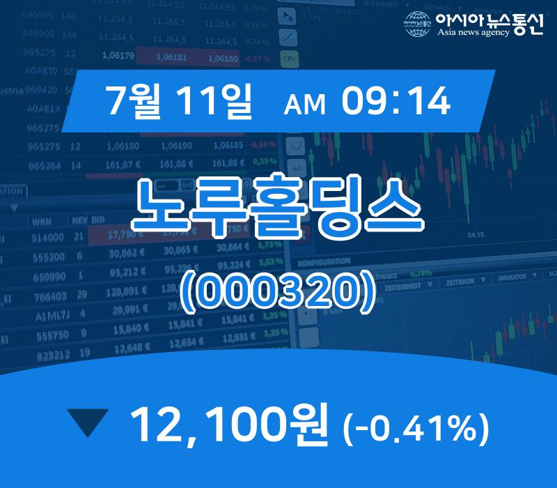 (증시현황) 11일 노루홀딩스 주가 12,100원
