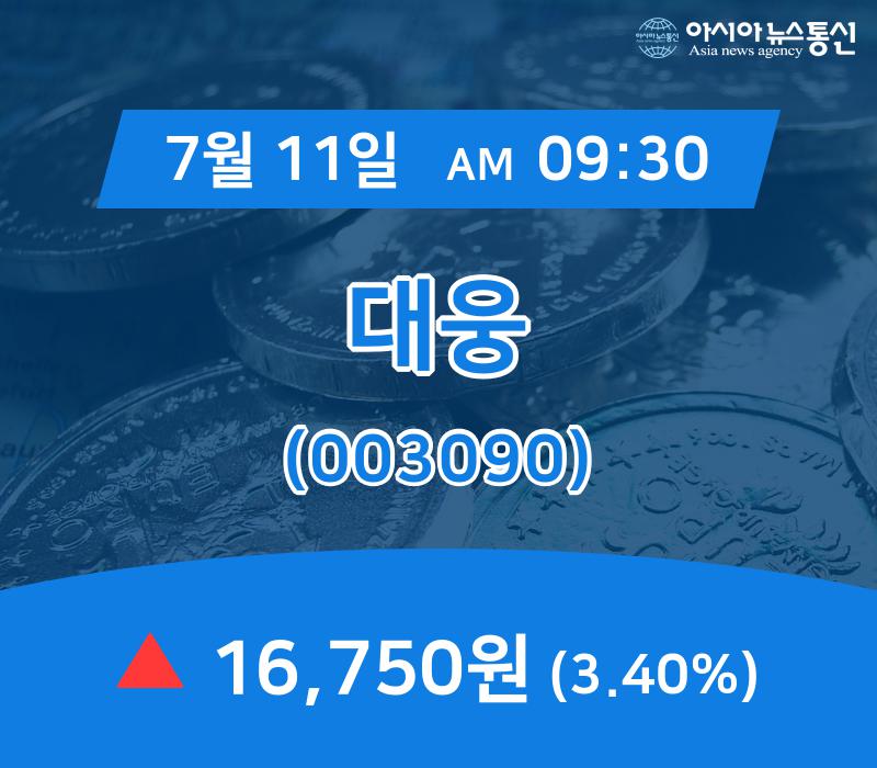 (주식실황) 11일 대웅 거래가격 16,750원