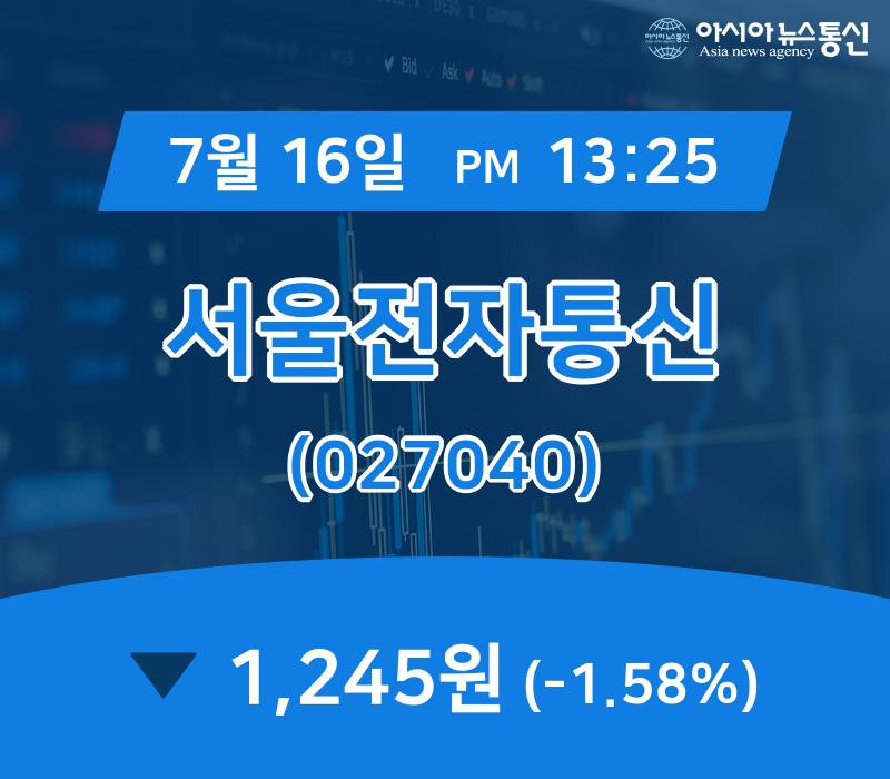 (종목추적) 16일 서울전자통신 현재가 1,245원
