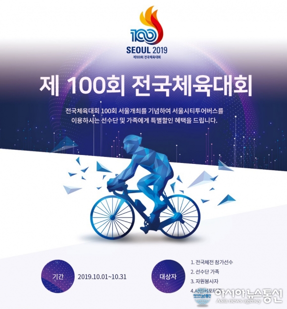 서울시티투어 타이거버스, 전국체전 선수단 및 가족 특별할인