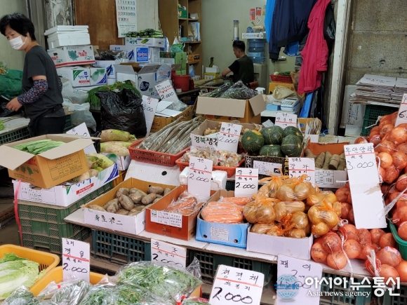 시민들 시장 발길 들이기 쉽지 않아...채소 과일 값 치솟아