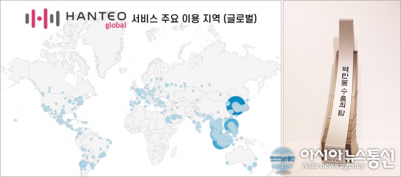(주)한터글로벌, 백만불 수출의 탑 수상 쾌거