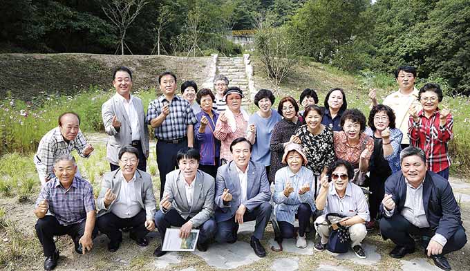 박천동 북구청장, 심청골 저수지 주민쉼터조성 현장 방문