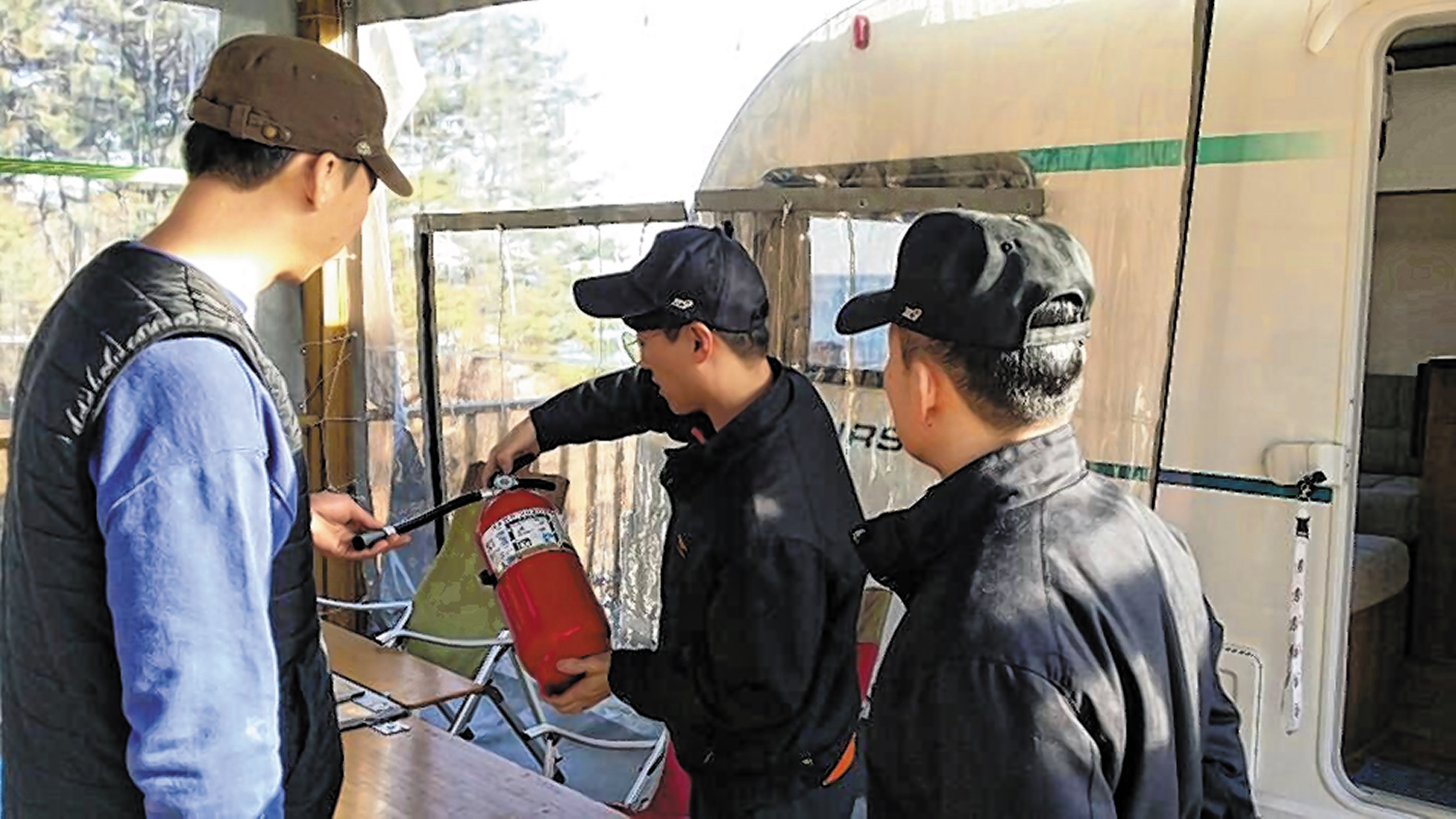 온산소방, 겨울철 카라반펜션 소방안전점검 실시