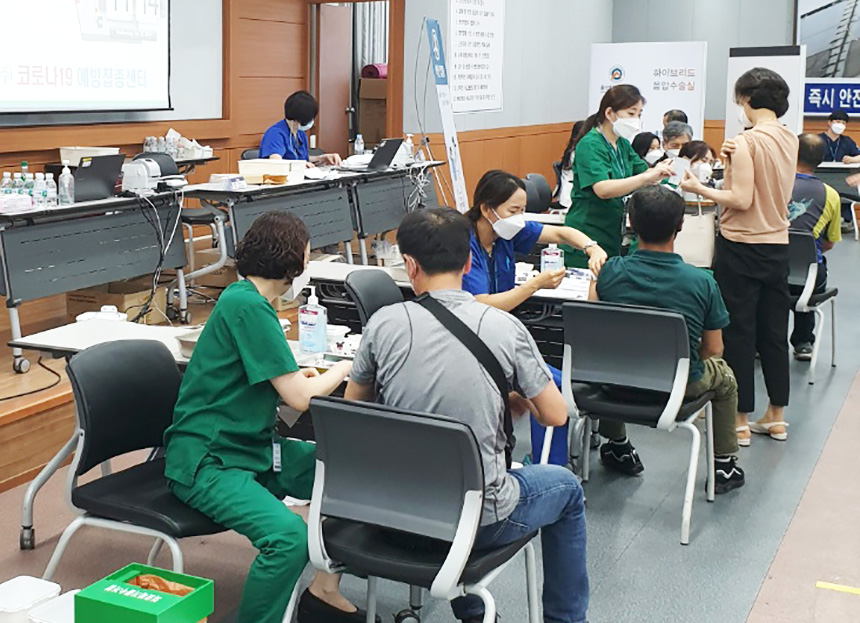 울산동구보건소, 현대중공업 사업장 코로나19 자체 접종 시행