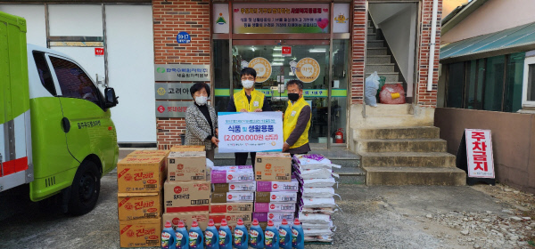 한전KDN 울산지사 울주푸드뱅크마켓에 200만원 상당의 후원물품 전달