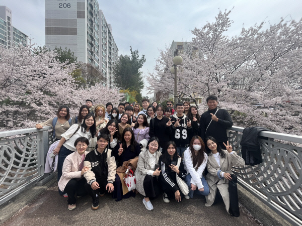 울산과학대학교 한국어 연수생들의 벚꽃 구경
