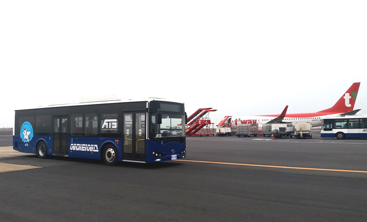 제주공항 승객 수송 전기버스 씽씽