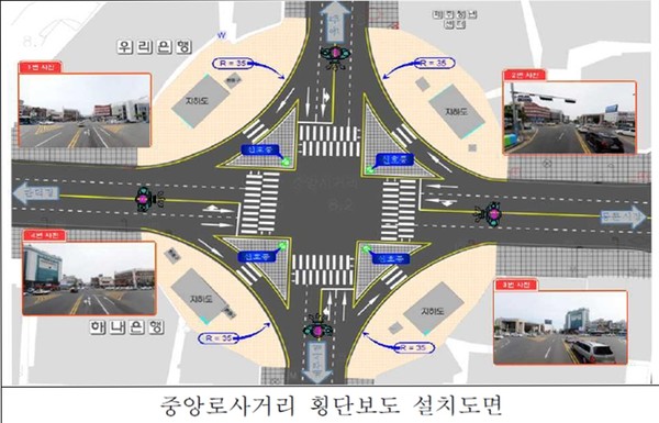 37년 묵은 갈등 중앙사거리 횡단보도 공사 착수