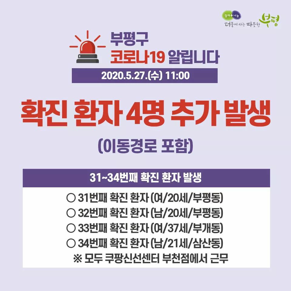 [속보]쿠팡신선센터 근무한 인천 시민들, 코로나19 무더기 판정