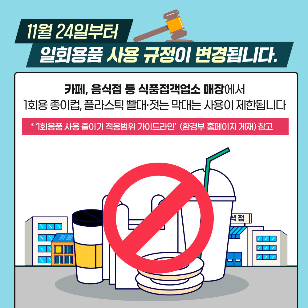 안산시, 24일부터 일회용품 사용규제…일회용 종이컵·플라스틱 빨대 등 규제품목 확대