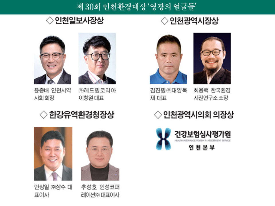 제 30회 인천환경대상 영광의 얼굴들