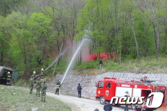 가평군 관·군합동 산불소방훈련 실시
