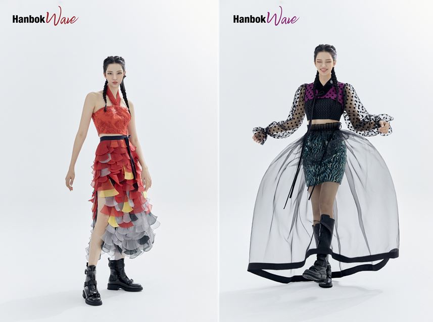 한복 웨이브X브레이브걸스, 뉴욕 타임스퀘어에서 디지털 패션쇼 선봬