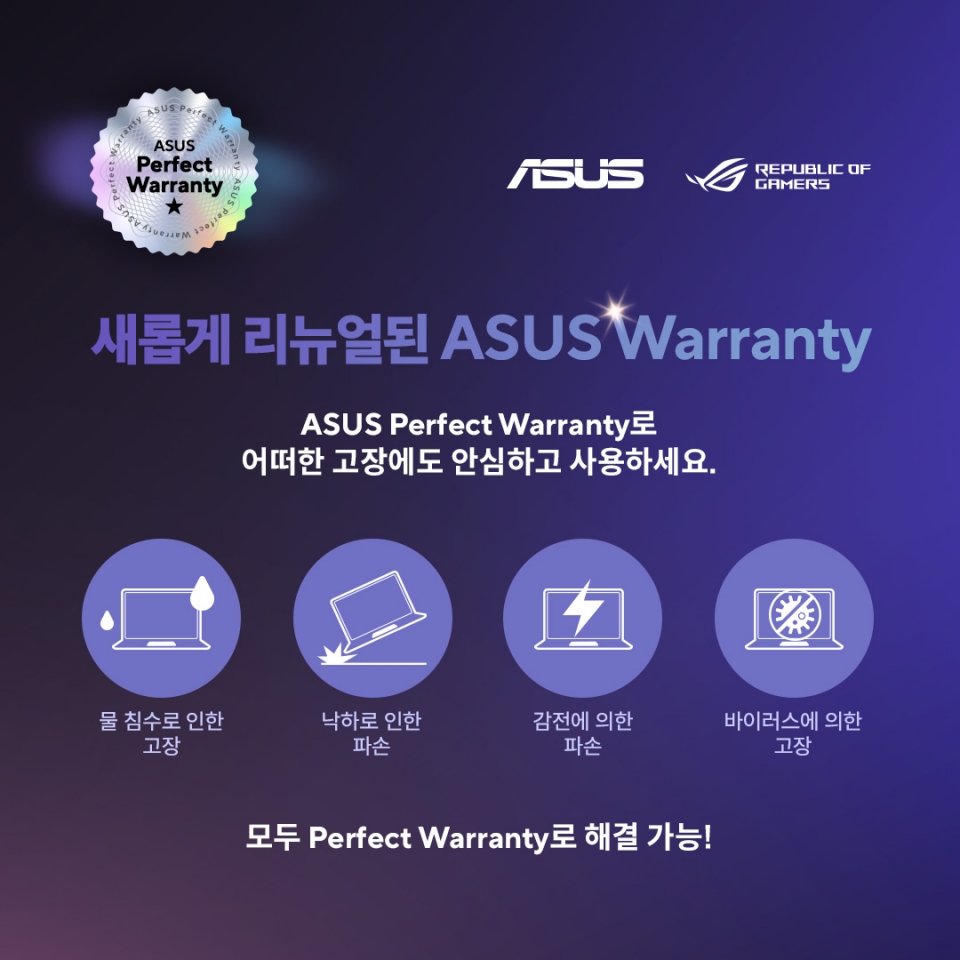 ASUS(에이수스), 소비자 과실로 인한 파손까지 지원하는 ASUS 퍼펙트 워런티 서비스 런칭