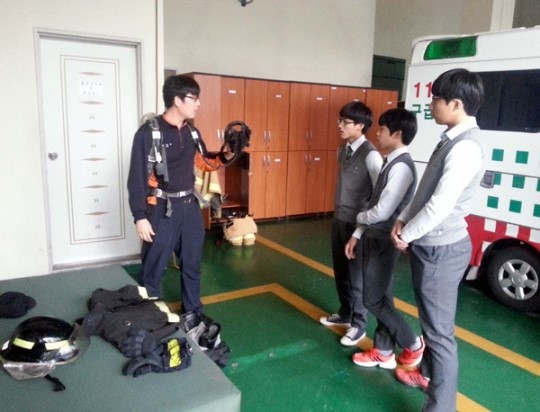 논곡중 학생들, 논현119안전센터서 직업체험