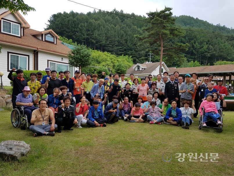 원주 황둔․송계자율방범대, 갈거리사랑촌 봉사