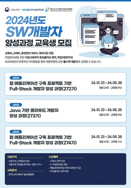 한국소프트웨어기술진흥협회, 2024년 교육생 모집