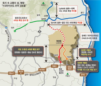 고속도로·4차로·철로… 전국 유일 ‘3路’ 없는 영양