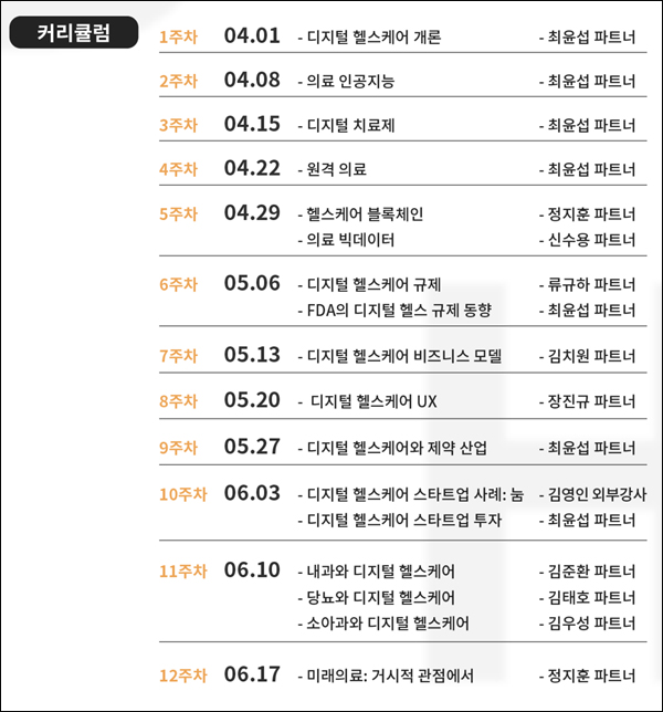 오는 4월 DHP 디지털 헬스케어 아카데미 개최