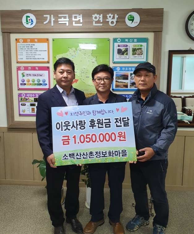 가곡면 소백산산촌정보화마을, 이웃사랑 후원금 전달