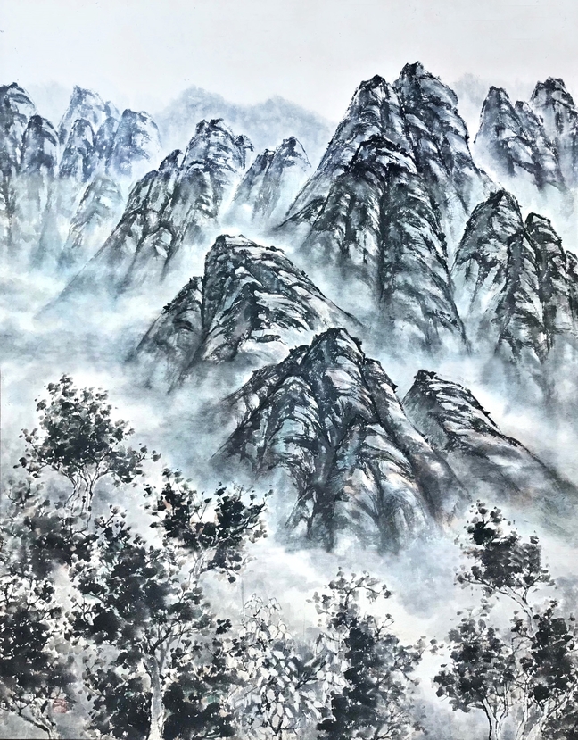 충주 임헌명 작가, 숲 연작 수목산수와 도자기 접목
