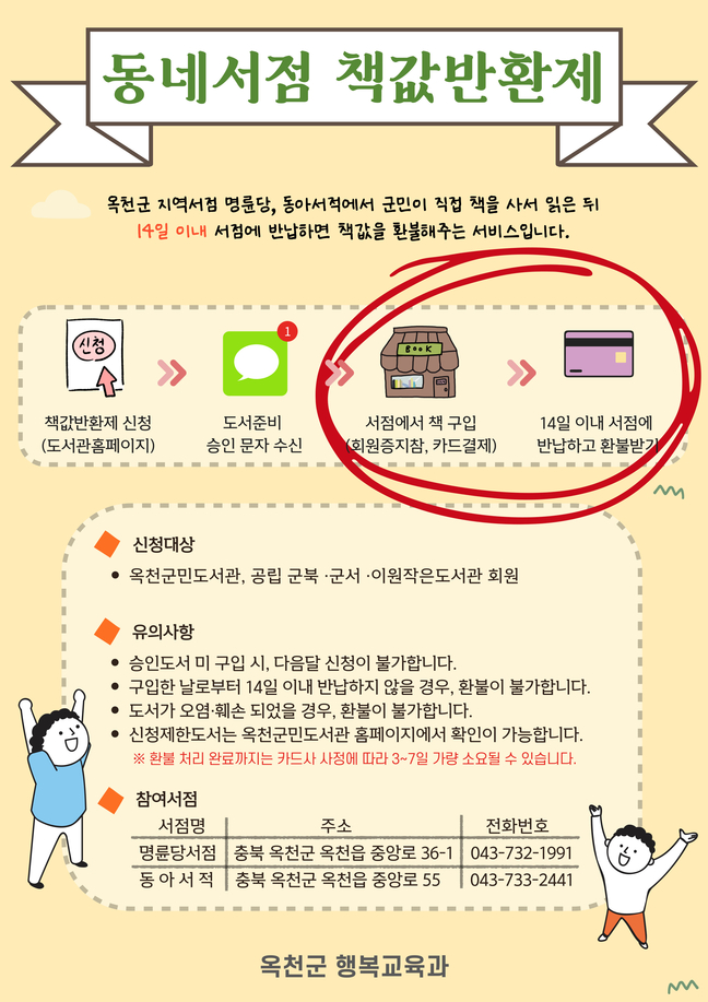 옥천군민도서관 책값 반환 서비스