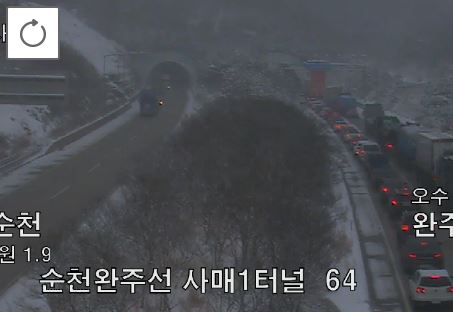 순천-완주간고속도로 사매 2터널 순천방면 통행재개