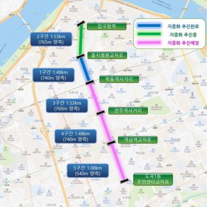 강남구, 학동역사거리~을지병원사거리 지중화 완료