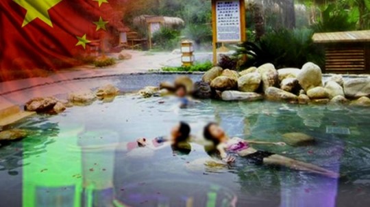 온천갔다 피부병 걸릴라…중국, 화학물감 풀고 우유탕