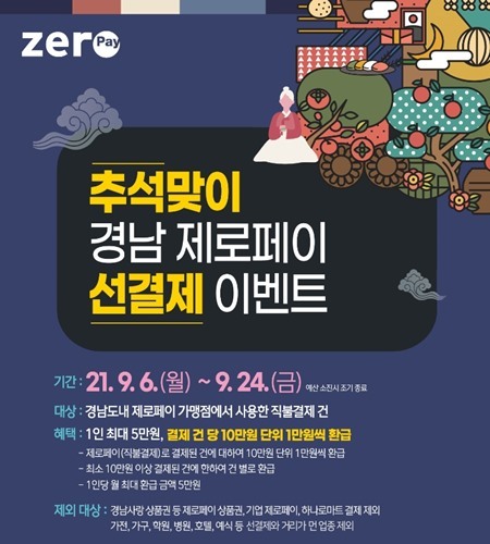 경남은행 추석맞이 경남 제로페이 선결제 이벤트 진행