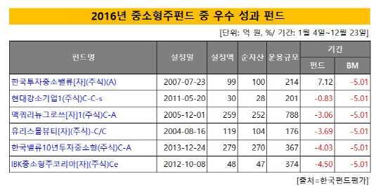 [더벨]중소형주 시련…KB중소형주포커스 1조 깨져