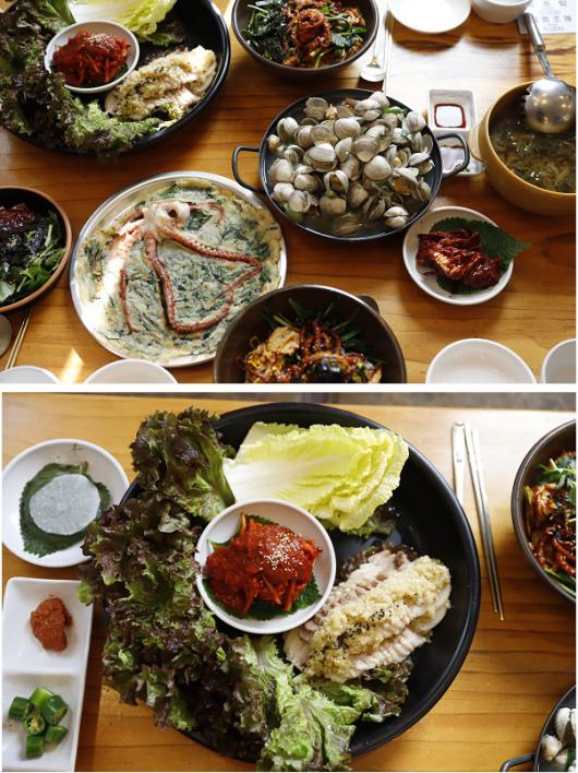 부산 화명동 맛집 ‘황금마늘보쌈’ 물총칼국수와 마늘 듬쁨 올린 보쌈으로 여행객들에게 인기