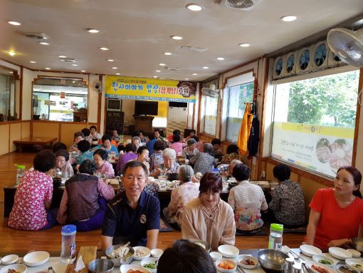 전주 노송동 마을공동체 천사길사람들 어르신 삼계탕 봉사
