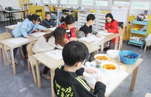 양산 그림숲 미술학원 염색공예 이벤트 실시