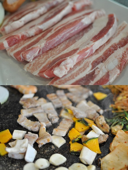 위례신도시 맛집 다복돌판 삼겹살, 국내산 암돼지 및 푸짐한 쌈채소 제공