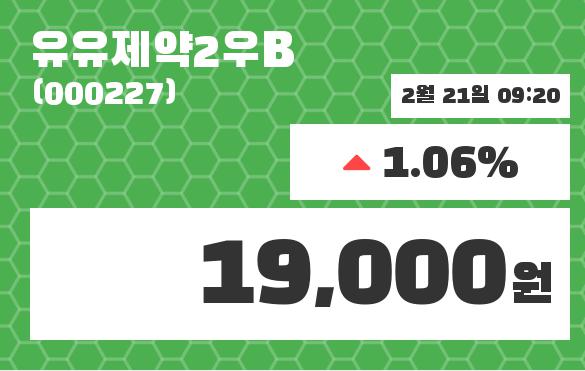 유유제약2우B 주가정보 외 주식시황.... 21일  현재 19000원