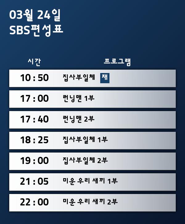 24일 일요일 예능 편성표 놀라운 토요일 2부 도레미 마켓 시청률 , 재방송 스케쥴