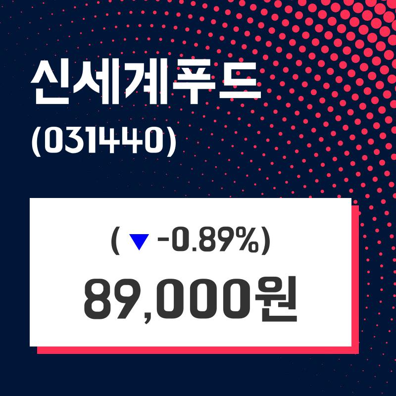 신세계푸드주가 5월 3일 현재 89000원