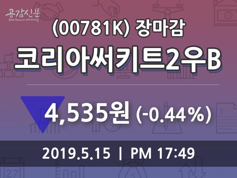 (15일마감주가정보) 코리아써키트2우B 주가 4535원으로 장 마감