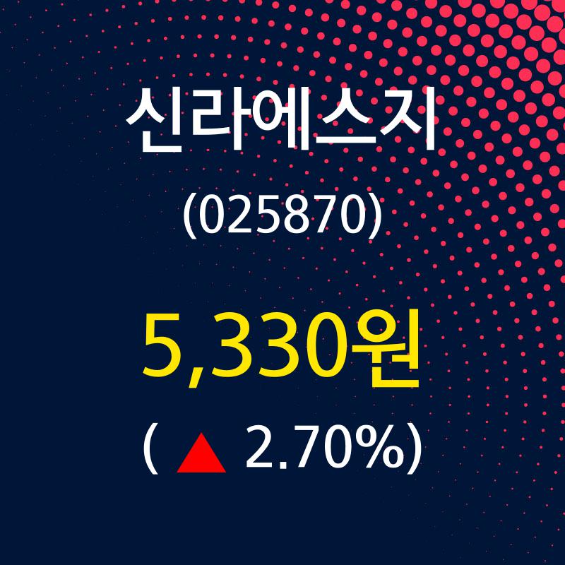신라에스지 주가증권투자정보 21일  현재 5330원