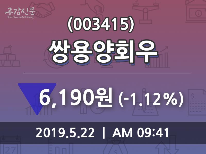 쌍용양회우 주가및 증권시세  및 주체별 매매동향 22일  현재 6190원