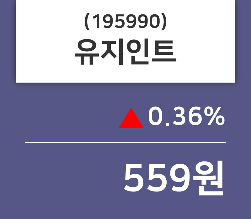 유지인트 주가오늘시세 및 주체별 매매동향 7일  현재 559원