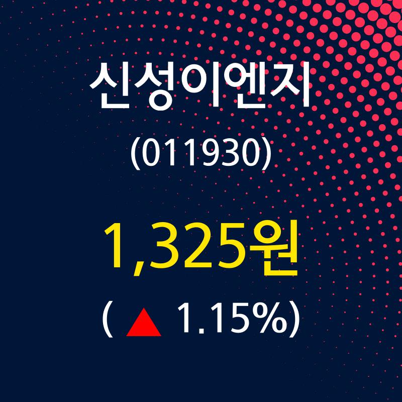 신성이엔지 주가종목 그래프 26일  현재 1325원