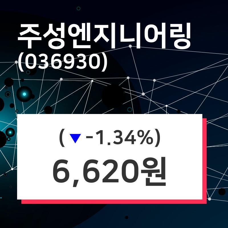 주성엔지니어링 주가및 증권시세  및 종목동정과 증시정보 16일  현재 6620원