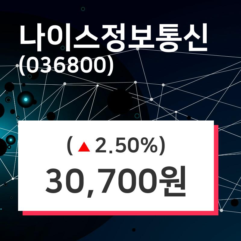 나이스정보통신 주가및 증권시세  외 주식시황.... 8일 현재 30700원